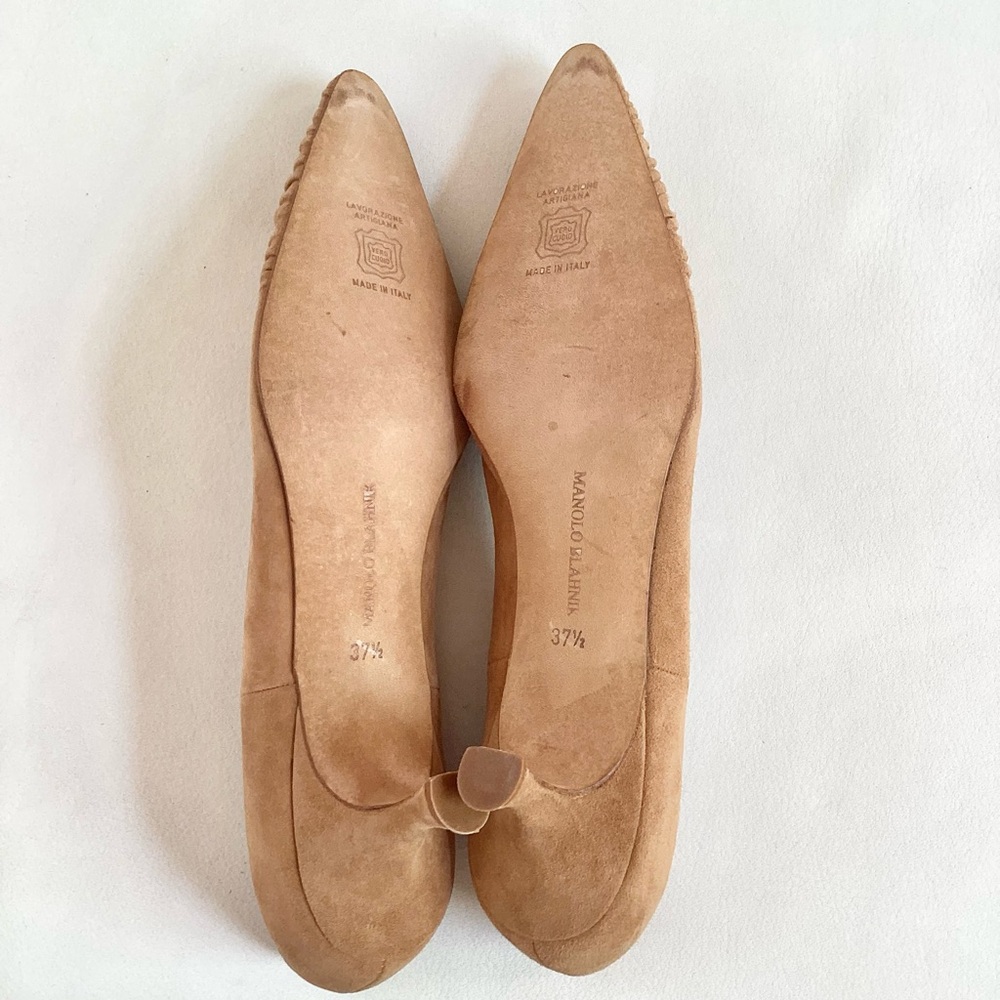 Manolo Blahnik Tan Brown Women's Shoes SZ 7.5/37.5 - Picture 8 of 8